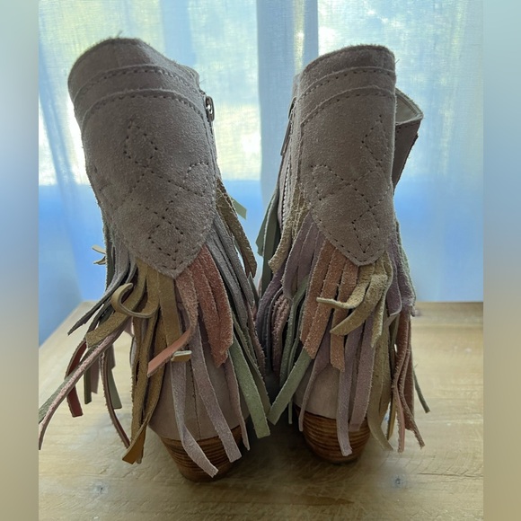 Free People Lawless Fringe Suede Western Boot in Pink Multi - Picture 3 of 11